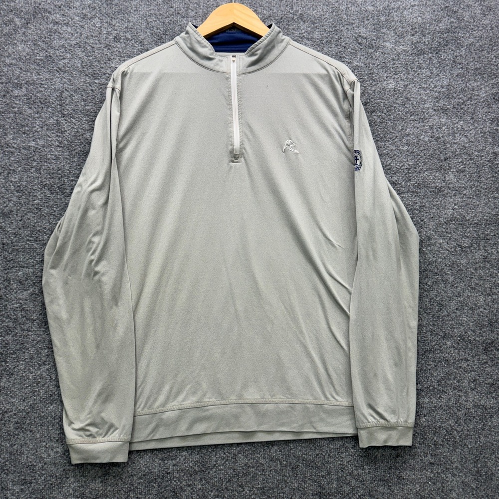 Rhoback Quarter Zip Pullover Mens Large Gray Long Sleeve Golf Athletic Fitness